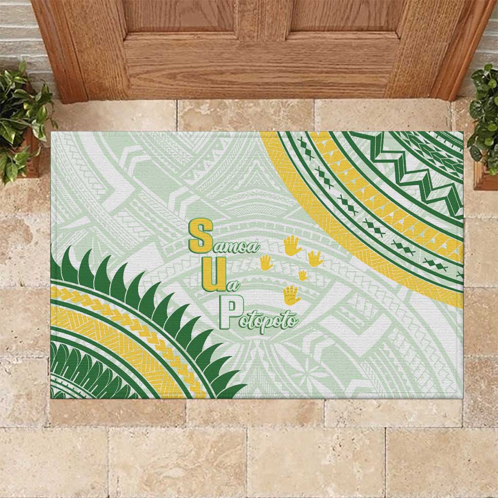 Samoa Ua Potopoto Rubber Doormat SUP Est 2025 Samoan Pattern - Polynesian Pride