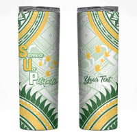 Personalised Samoa Ua Potopoto Skinny Tumbler SUP Est 2025 Samoan Pattern - Polynesian Pride