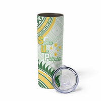 Personalised Samoa Ua Potopoto Skinny Tumbler SUP Est 2025 Samoan Pattern - Polynesian Pride