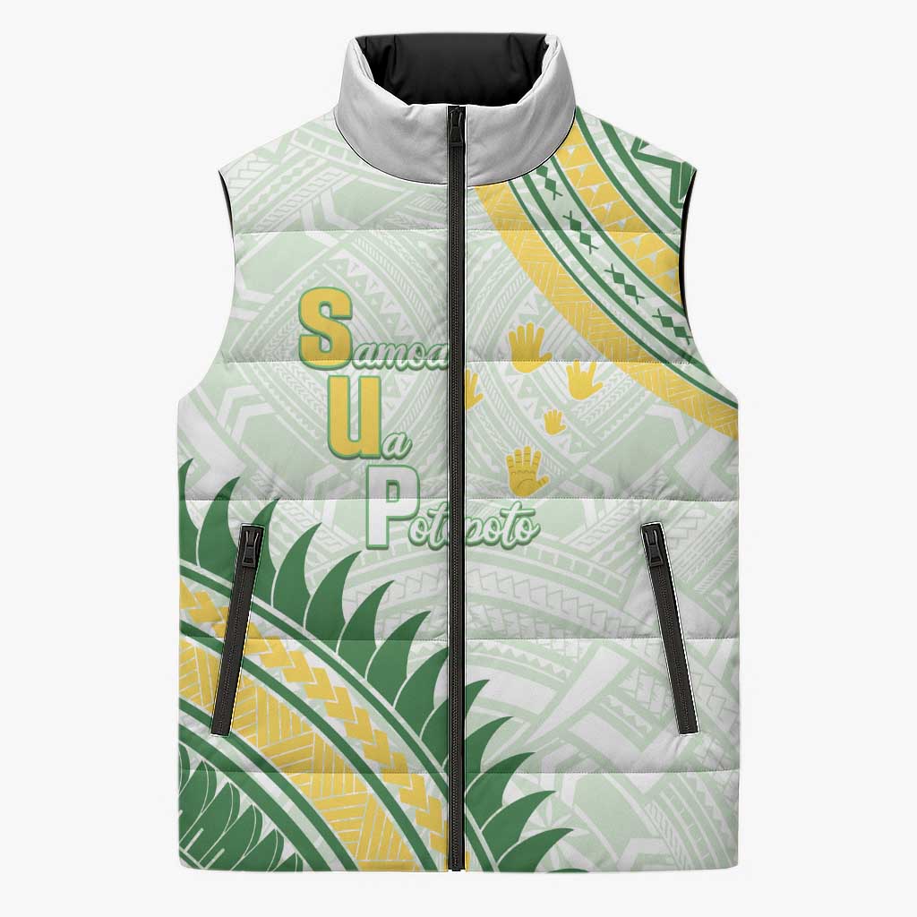 Personalised Samoa Ua Potopoto Sleeveless Puffer Jacket SUP Est 2025 Samoan Pattern - Polynesian Pride