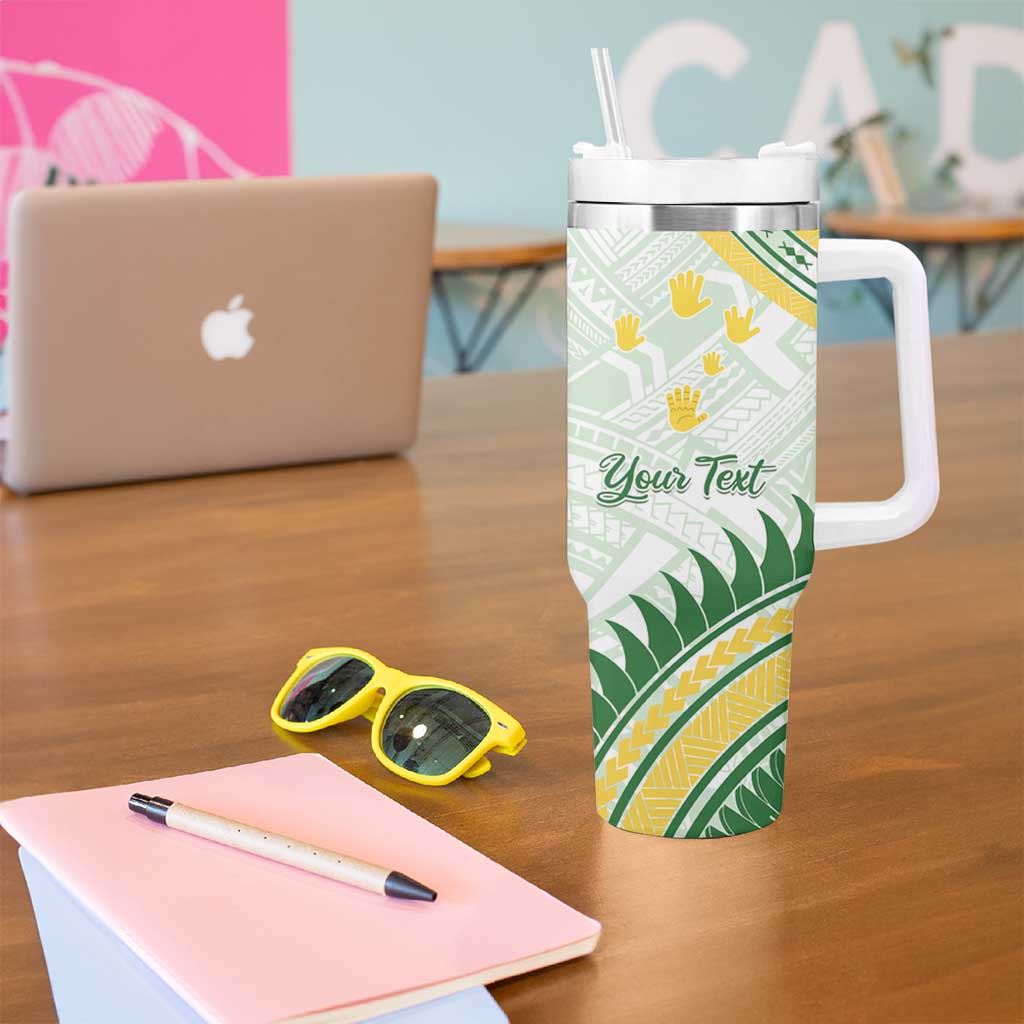 Personalised Samoa Ua Potopoto Tumbler With Handle SUP Est 2025 Samoan Pattern LT14 - Polynesian Pride
