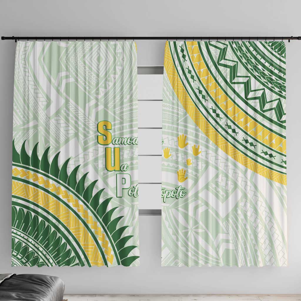 Samoa Ua Potopoto Window Curtain SUP Est 2025 Samoan Pattern - Polynesian Pride