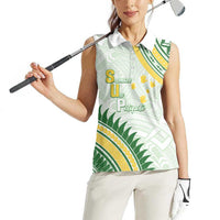 Personalised Samoa Ua Potopoto Women Sleeveless Polo Shirt SUP Est 2025 Samoan Pattern - Polynesian Pride