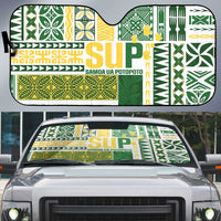 Samoa Uniting Party Auto Sun Shade SUP Est 2025 Siapo Pattern - Polynesian Pride