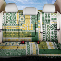 Samoa Uniting Party Back Car Seat Cover SUP Est 2025 Siapo Pattern LT14 One Size White - Polynesian Pride
