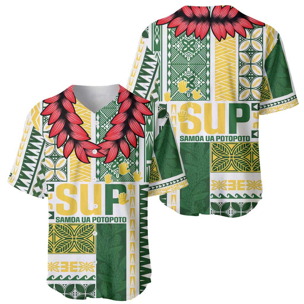 Samoa Uniting Party Baseball Jersey SUP Est 2025 Siapo Pattern LT14 - Polynesian Pride
