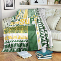 Samoa Uniting Party Blanket SUP Est 2025 Siapo Pattern LT14 White - Polynesian Pride