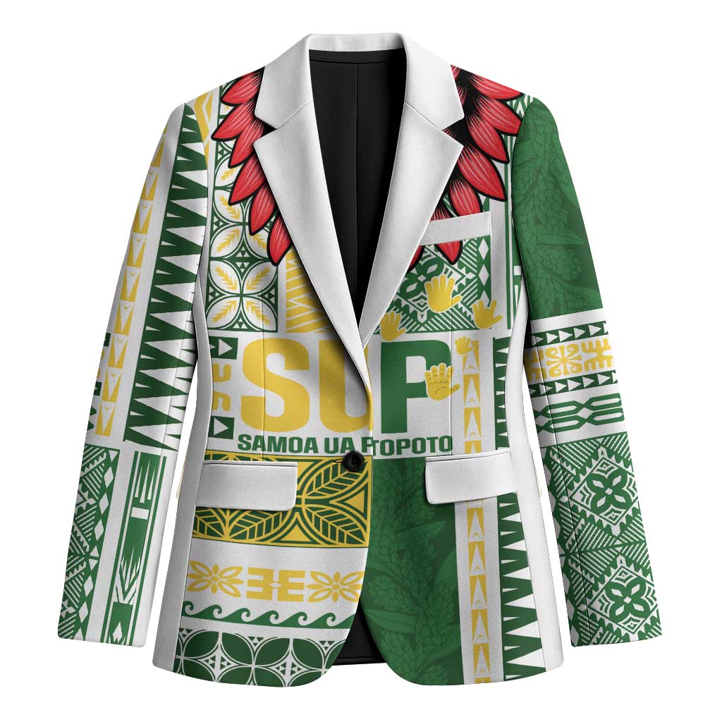 Samoa Uniting Party Blazer SUP Est 2025 Siapo Pattern - Polynesian Pride