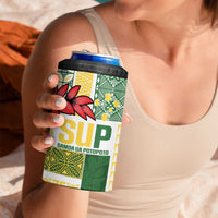 Samoa Uniting Party 4 in 1 Can Cooler Tumbler SUP Est 2025 Siapo Pattern - Polynesian Pride