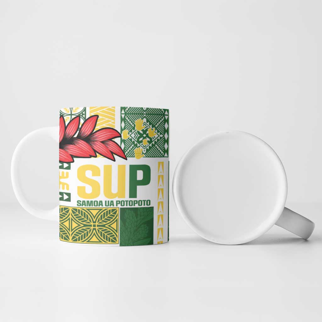 Samoa Uniting Party Ceramic Mug SUP Est 2025 Siapo Pattern - Polynesian Pride