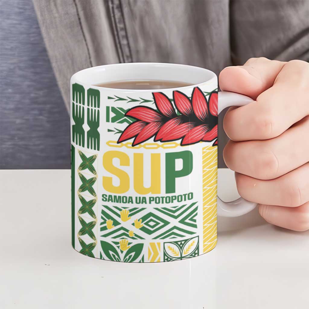 Samoa Uniting Party Ceramic Mug SUP Est 2025 Siapo Pattern - Polynesian Pride