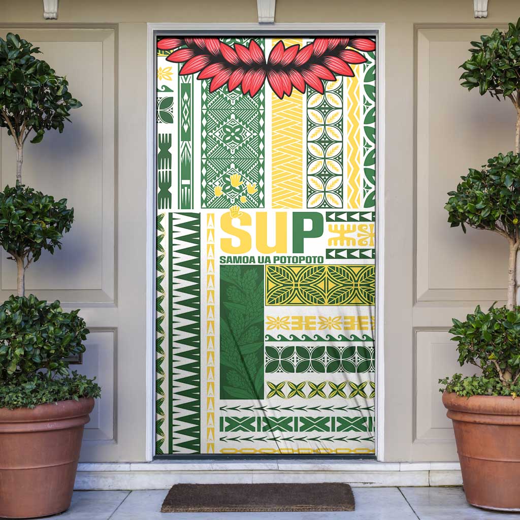Samoa Uniting Party Door Cover SUP Est 2025 Siapo Pattern - Polynesian Pride