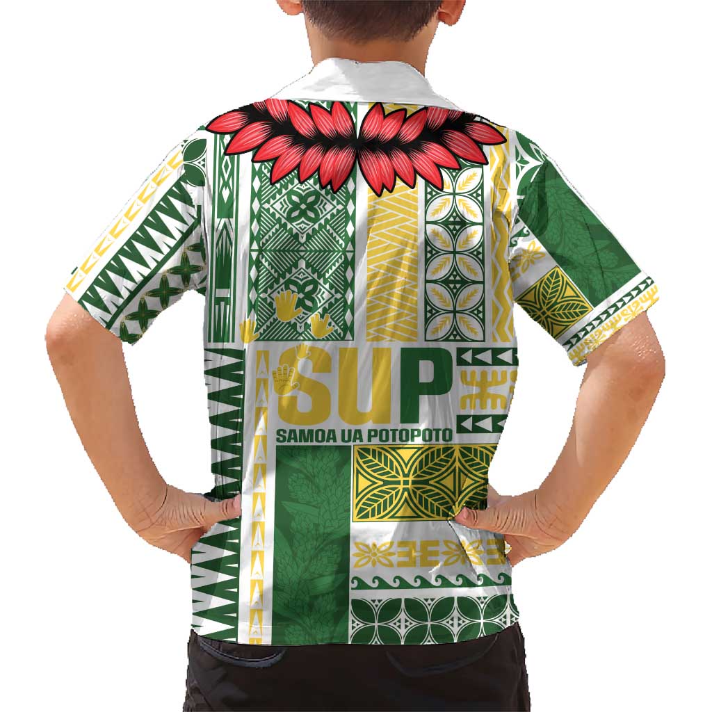 Samoa Uniting Party Family Matching Short Sleeve Bodycon Dress and Hawaiian Shirt SUP Est 2025 Siapo Pattern - Polynesian Pride