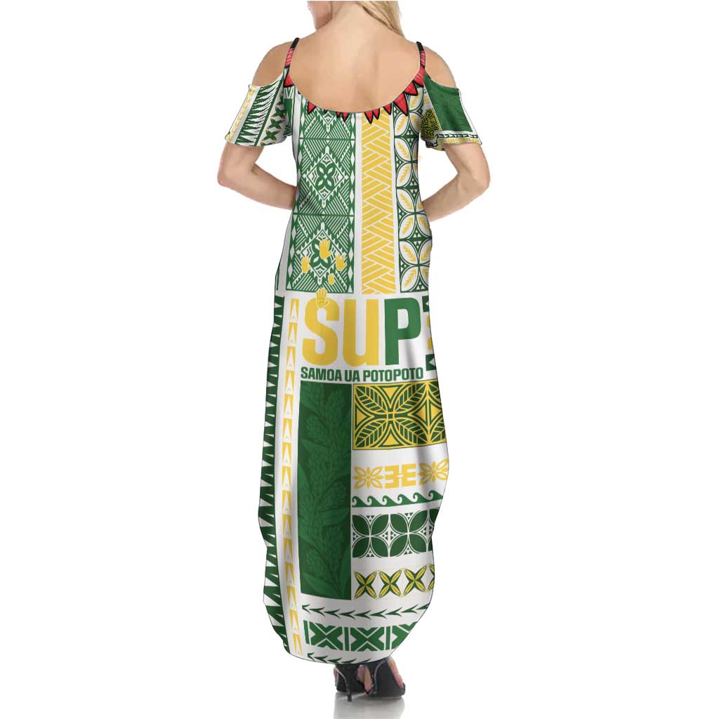 Samoa Uniting Party Family Matching Summer Maxi Dress and Hawaiian Shirt SUP Est 2025 Siapo Pattern - Polynesian Pride