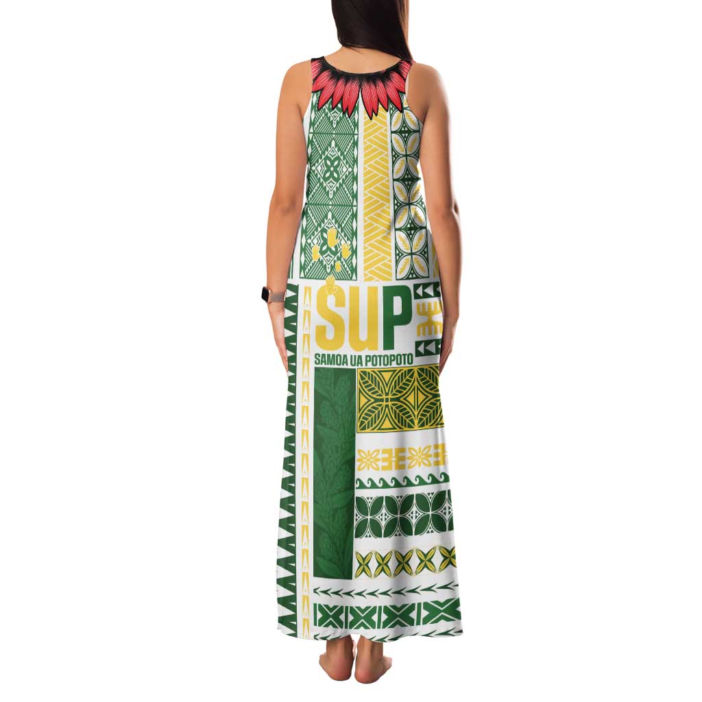 Samoa Uniting Party Family Matching Tank Maxi Dress and Hawaiian Shirt SUP Est 2025 Siapo Pattern - Polynesian Pride