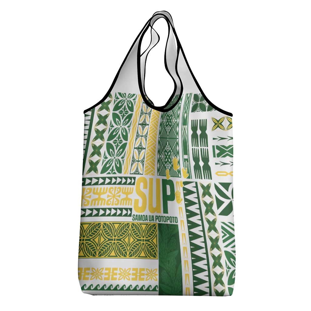 Samoa Uniting Party Grocery Bag SUP Est 2025 Siapo Pattern - Polynesian Pride