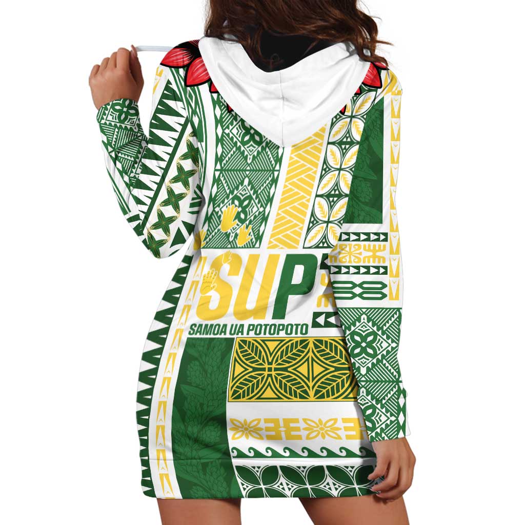 Samoa Uniting Party Hoodie Dress SUP Est 2025 Siapo Pattern - Polynesian Pride