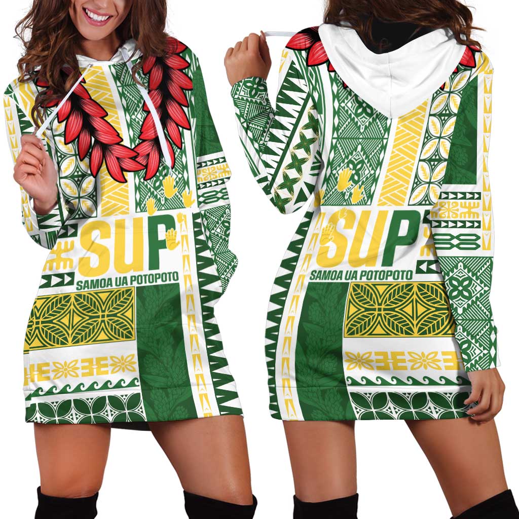 Samoa Uniting Party Hoodie Dress SUP Est 2025 Siapo Pattern - Polynesian Pride