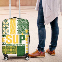 Samoa Uniting Party Luggage Cover SUP Est 2025 Siapo Pattern LT14 White - Polynesian Pride