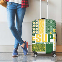 Samoa Uniting Party Luggage Cover SUP Est 2025 Siapo Pattern LT14 - Polynesian Pride