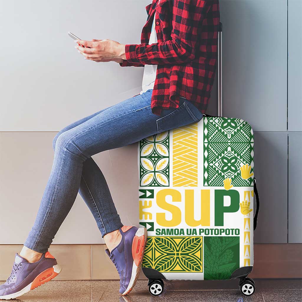 Samoa Uniting Party Luggage Cover SUP Est 2025 Siapo Pattern LT14 - Polynesian Pride