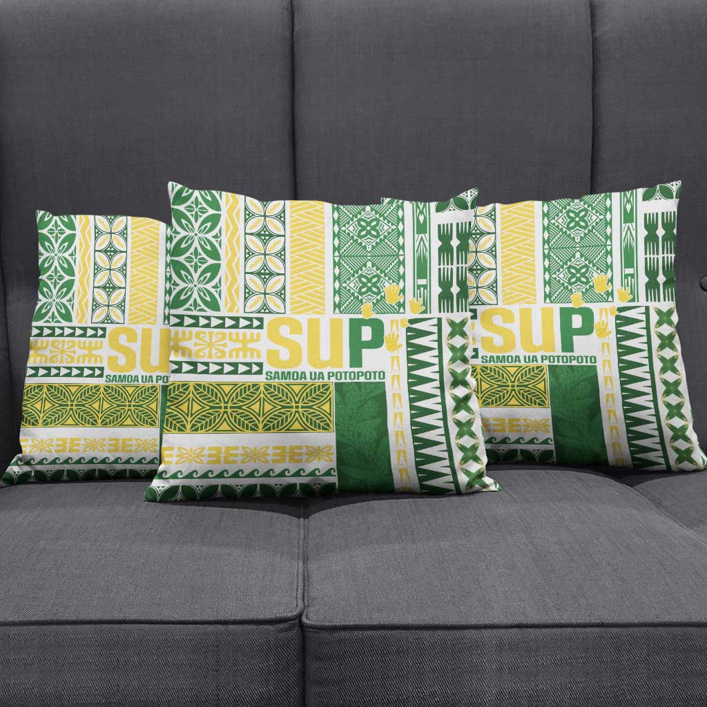 Samoa Uniting Party Pillow Cover SUP Est 2025 Siapo Pattern LT14 - Polynesian Pride