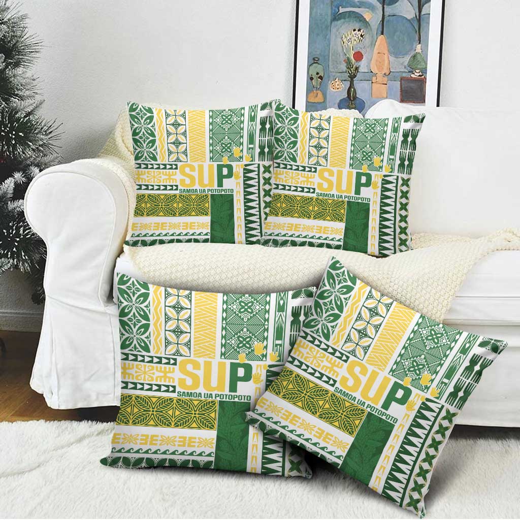 Samoa Uniting Party Pillow Cover SUP Est 2025 Siapo Pattern LT14 - Polynesian Pride