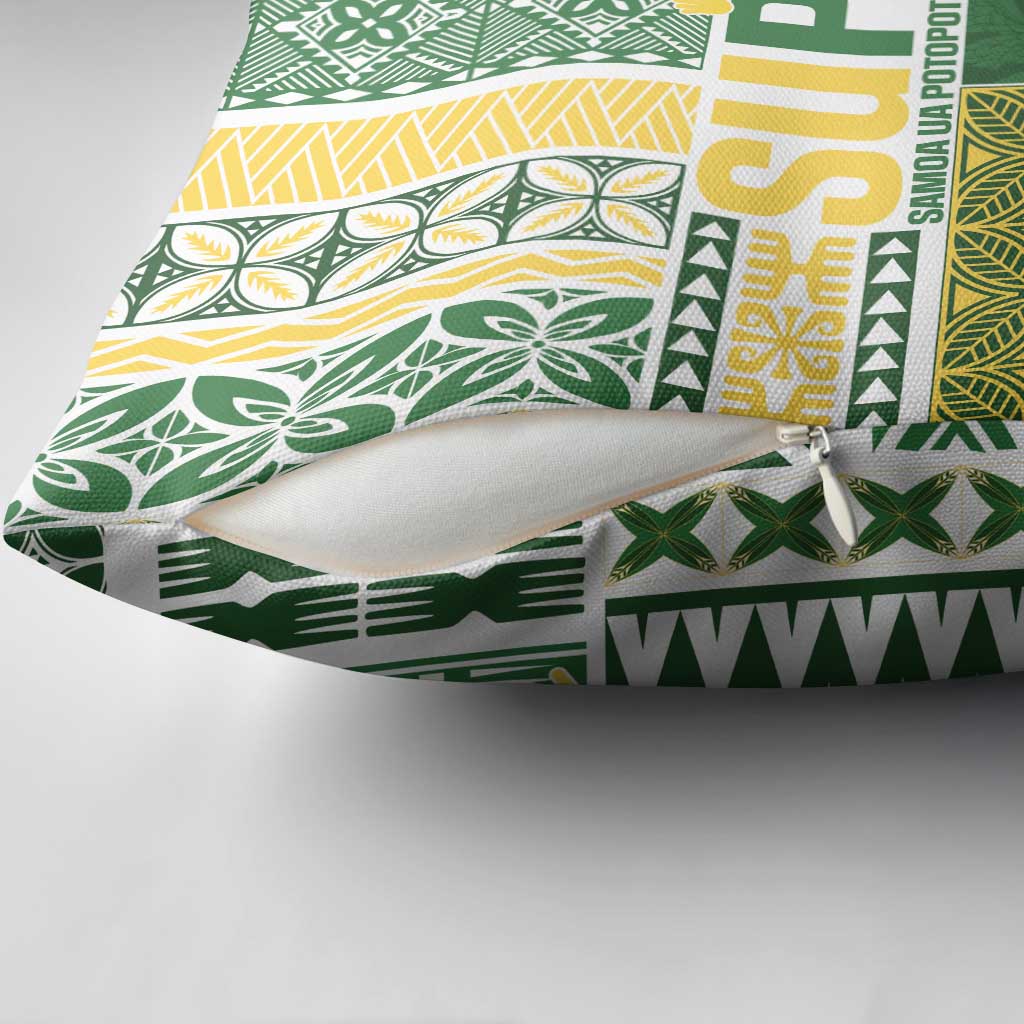 Samoa Uniting Party Pillow Cover SUP Est 2025 Siapo Pattern LT14 - Polynesian Pride