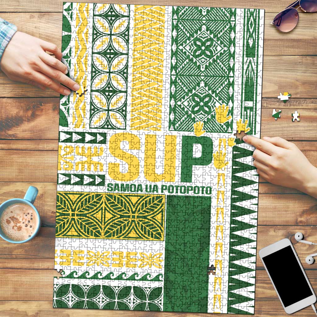Samoa Uniting Party Puzzle SUP Est 2025 Siapo Pattern - Polynesian Pride