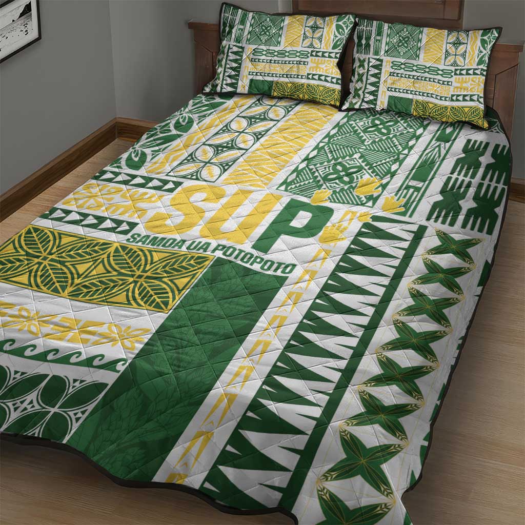Samoa Uniting Party Quilt Bed Set SUP Est 2025 Siapo Pattern LT14 - Polynesian Pride