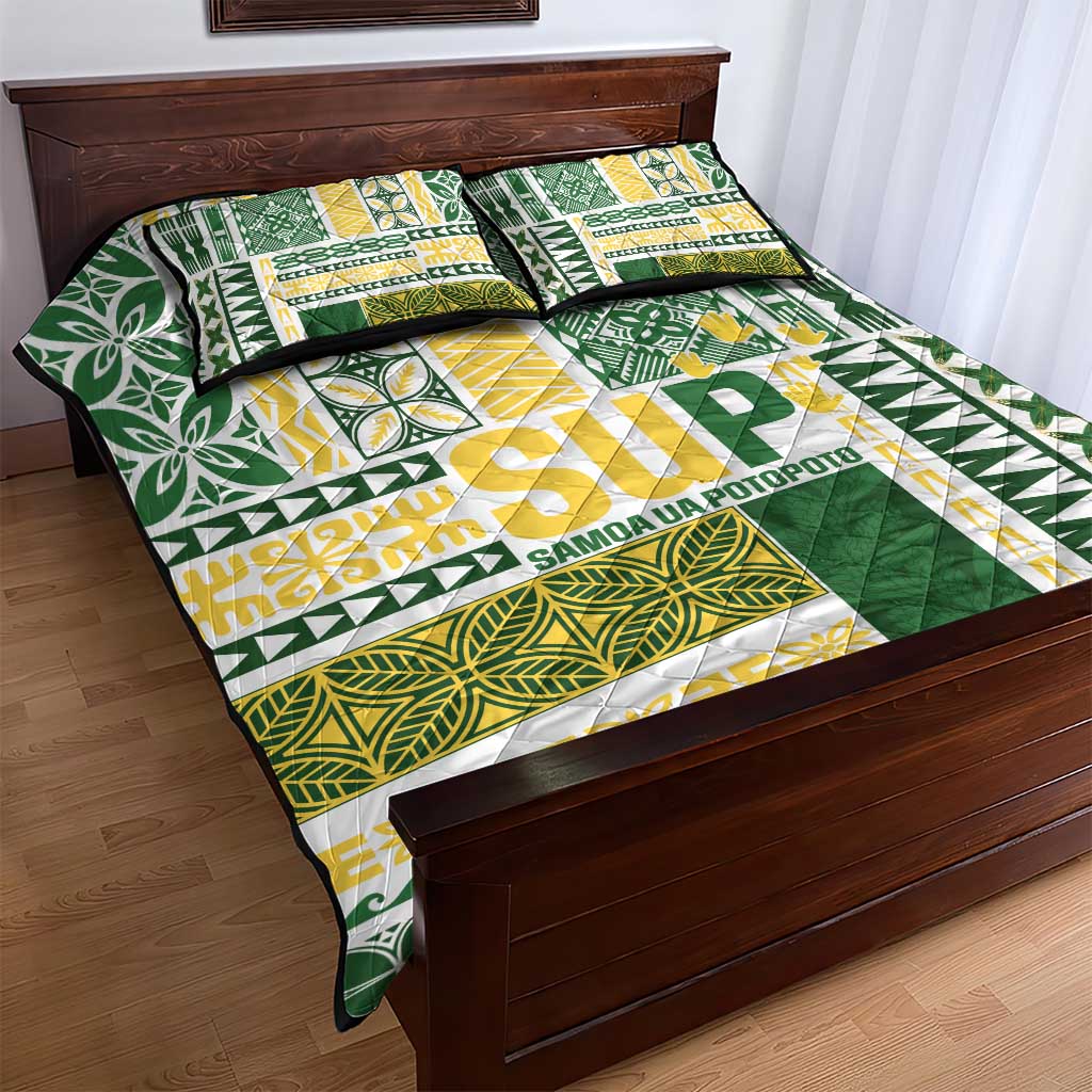 Samoa Uniting Party Quilt Bed Set SUP Est 2025 Siapo Pattern LT14 - Polynesian Pride
