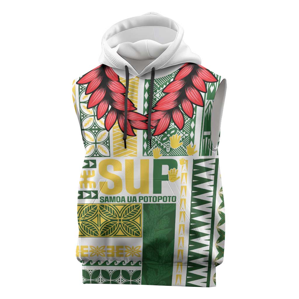Samoa Uniting Party Sleeveless Hoodie SUP Est 2025 Siapo Pattern - Polynesian Pride