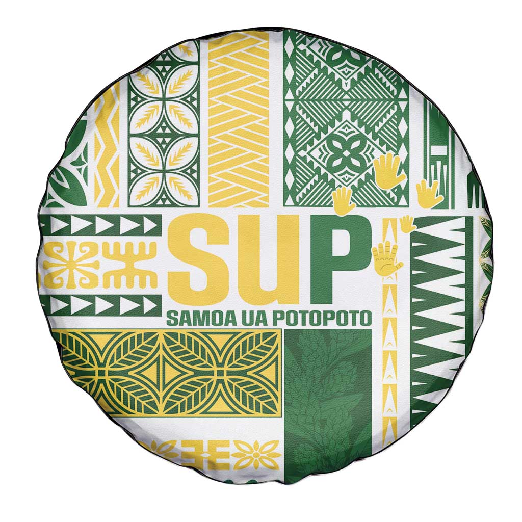 Samoa Uniting Party Spare Tire Cover SUP Est 2025 Siapo Pattern LT14 - Polynesian Pride