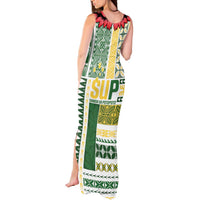 Samoa Uniting Party Tank Maxi Dress SUP Est 2025 Siapo Pattern - Polynesian Pride