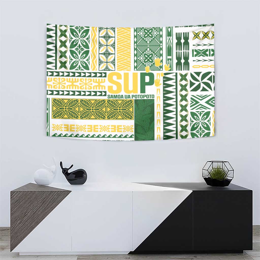 Samoa Uniting Party Tapestry SUP Est 2025 Siapo Pattern LT14 - Polynesian Pride