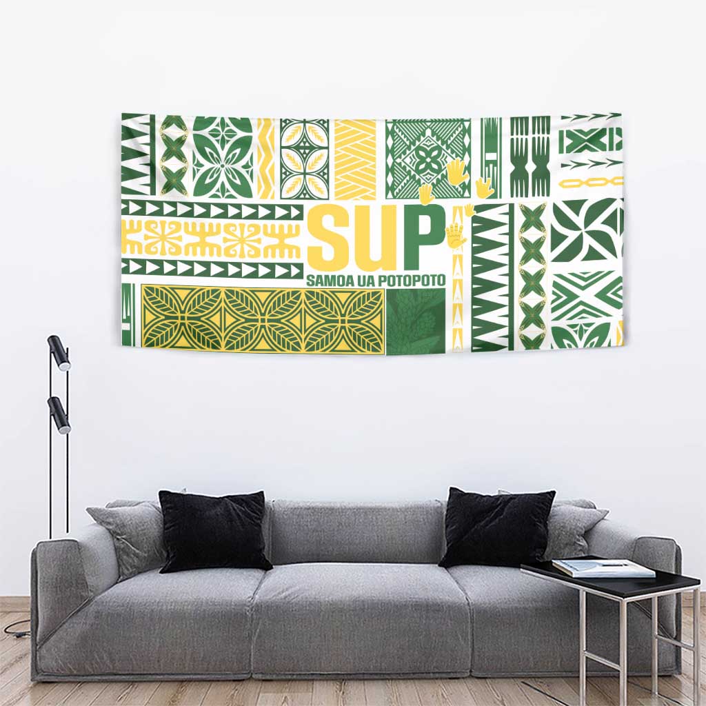 Samoa Uniting Party Tapestry SUP Est 2025 Siapo Pattern LT14 - Polynesian Pride