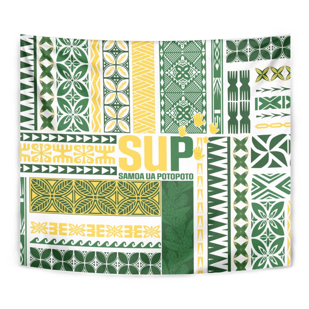 Samoa Uniting Party Tapestry SUP Est 2025 Siapo Pattern LT14 - Polynesian Pride
