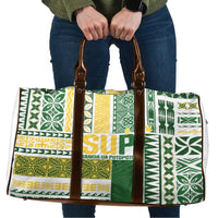 Samoa Uniting Party Travel Bag SUP Est 2025 Siapo Pattern LT14 White - Polynesian Pride