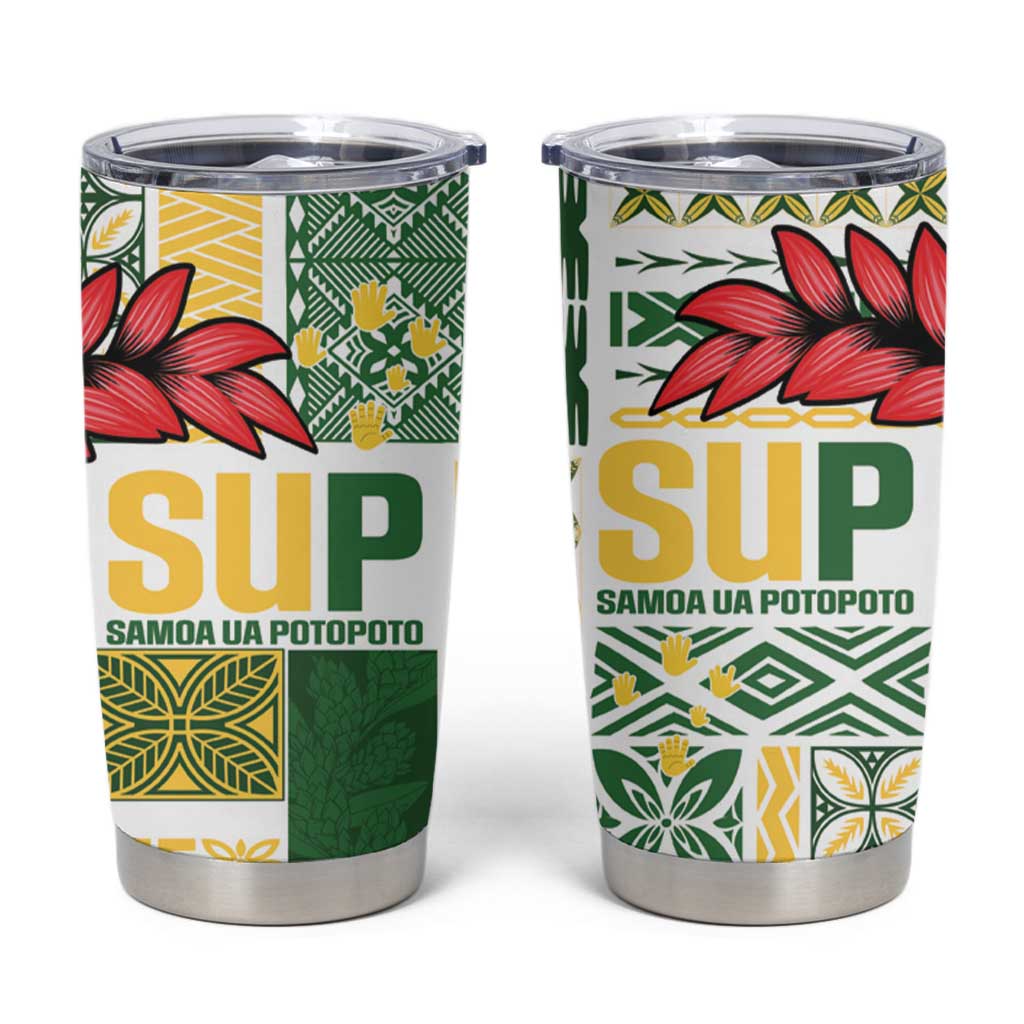 Samoa Uniting Party Tumbler Cup SUP Est 2025 Siapo Pattern - Polynesian Pride