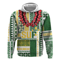 Samoa Uniting Party Zip Hoodie SUP Est 2025 Siapo Pattern LT14 Pullover Hoodie White - Polynesian Pride