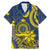 Personalised Niue Peniamina Gospel Day Family Matching Mermaid Dress and Hawaiian Shirt Unique Niean Hiapo LT14 Dad's Shirt - Short Sleeve Blue - Polynesian Pride