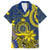 Personalised Niue Peniamina Gospel Day Family Matching Puletasi Dress and Hawaiian Shirt Unique Niean Hiapo LT14 Dad's Shirt - Short Sleeve Blue - Polynesian Pride