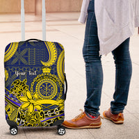Personalised Niue Peniamina Gospel Day Luggage Cover Unique Niean Hiapo LT14 Blue - Polynesian Pride