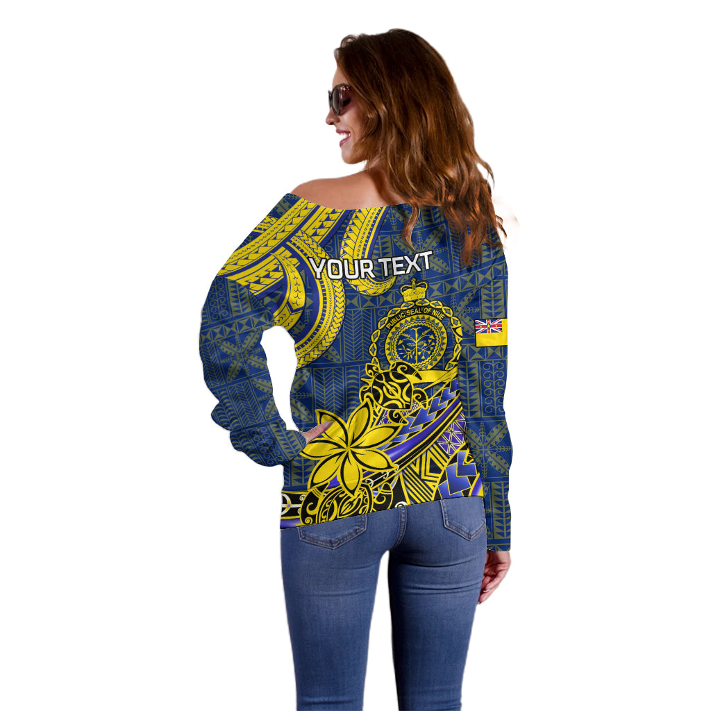 Personalised Niue Peniamina Gospel Day Off Shoulder Sweater Unique Niean Hiapo LT14 - Polynesian Pride