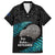 Custom New Zealand Silver Fern Rugby Family Matching Off Shoulder Long Sleeve Dress and Hawaiian Shirt Pacific 2023 Kia Haka Kiwis With Maori Ta Moko LT14 Dad's Shirt - Short Sleeve Black - Polynesian Pride