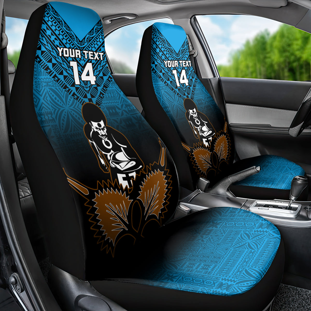 Custom Fiji Tapa Rugby Car Seat Cover Pacific 2023 Go Fijian Bati LT14 - Polynesian Pride