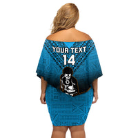 Custom Fiji Tapa Rugby Family Matching Off Shoulder Short Dress and Hawaiian Shirt Pacific 2023 Go Fijian Bati LT14 - Polynesian Pride