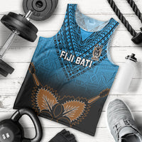 Custom Fiji Tapa Rugby Men Tank Top Pacific 2023 Go Fijian Bati LT14 Blue - Polynesian Pride