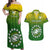 Custom Cook Islands Rugby Couples Matching Off Shoulder Maxi Dress and Hawaiian Shirt Pacific 2023 Go The Kukis LT14 Green - Polynesian Pride