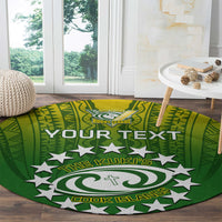 Custom Cook Islands Rugby Round Carpet Pacific 2023 Go The Kukis LT14 - Polynesian Pride